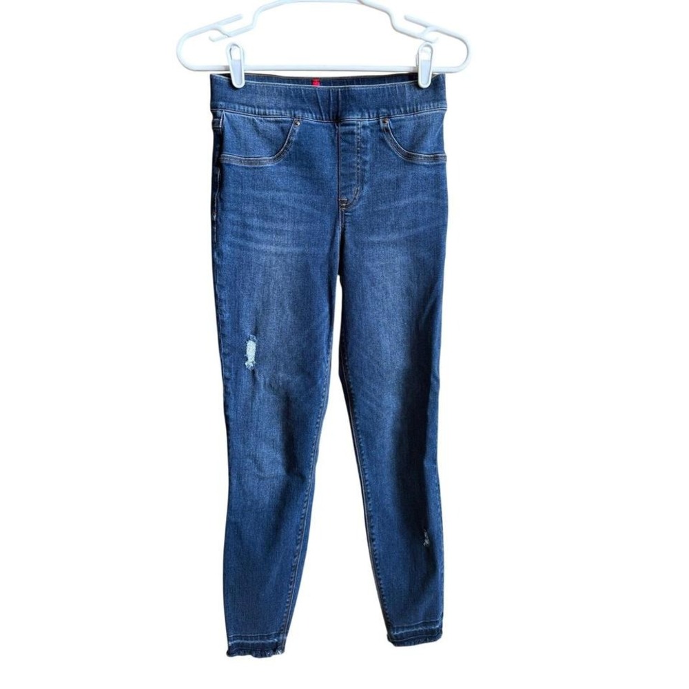 SPANX women's Small jeans tummy control stretch skinny leg jeans light distress